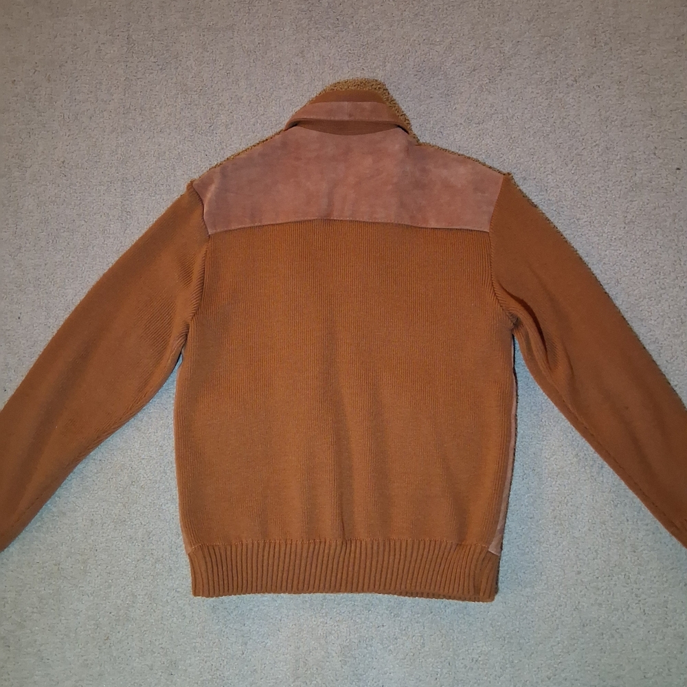 SOLD Vintage WINDBREAKER Suede Knit Bomber Jacket - 100% Cow Hide - Picture 7 of 15